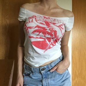 Mambo goddess off the shoulder tee